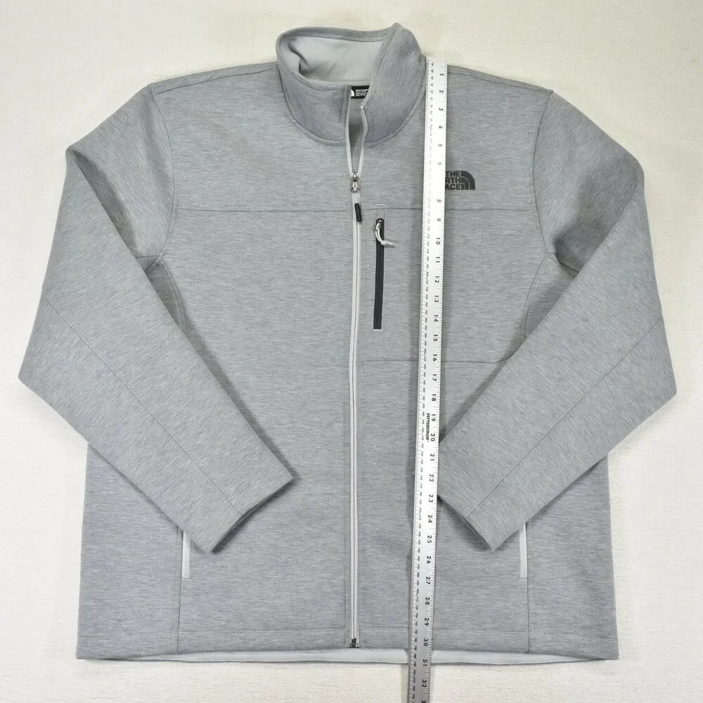 The North Face Mens Haldee Full Zip Fleece Jacket Gray Heather Size XXL